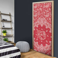 Red Paisley Door Cover Skull Gangster - Wonder Print Shop