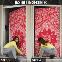 Red Paisley Door Cover Skull Gangster - Wonder Print Shop