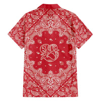 Red Paisley Family Matching Short Sleeve Bodycon Dress and Hawaiian Shirt Skull Gangster - Wonder Print Shop