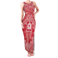 Red Paisley Family Matching Tank Maxi Dress and Hawaiian Shirt Skull Gangster - Wonder Print Shop
