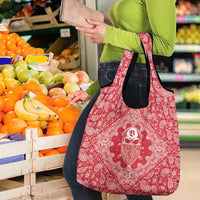 Red Paisley Grocery Bag Skull Gangster - Wonder Print Shop