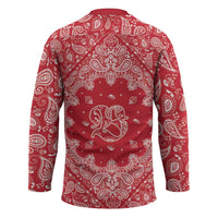 Red Paisley Hockey Jersey Skull Gangster - Wonder Print Shop