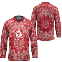 Red Paisley Hockey Jersey Skull Gangster - Wonder Print Shop