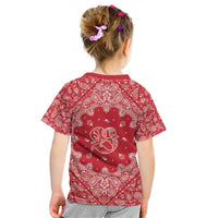 Red Paisley Kid T Shirt Skull Gangster - Wonder Print Shop