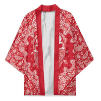 Red Paisley Kimono Skull Gangster - Wonder Print Shop