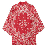 Red Paisley Kimono Skull Gangster - Wonder Print Shop