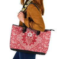 Red Paisley Leather Tote Bag Skull Gangster - Wonder Print Shop