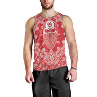 Red Paisley Men Tank Top Skull Gangster - Wonder Print Shop