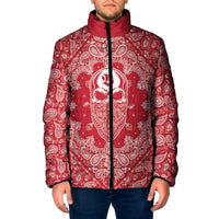 Red Paisley Padded Jacket Skull Gangster - Wonder Print Shop