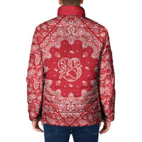 Red Paisley Padded Jacket Skull Gangster - Wonder Print Shop