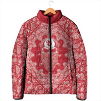 Red Paisley Padded Jacket Skull Gangster - Wonder Print Shop