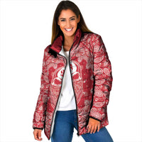 Red Paisley Padded Jacket Skull Gangster - Wonder Print Shop