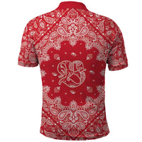 Red Paisley Polo Shirt Skull Gangster - Wonder Print Shop