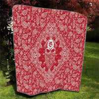 Red Paisley Quilt Skull Gangster - Wonder Print Shop