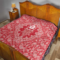 Red Paisley Quilt Skull Gangster - Wonder Print Shop