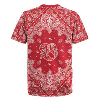 Red Paisley Rugby Jersey Skull Gangster - Wonder Print Shop