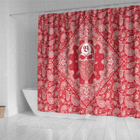 Red Paisley Shower Curtain Skull Gangster - Wonder Print Shop