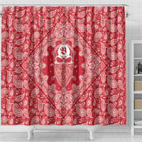 Red Paisley Shower Curtain Skull Gangster - Wonder Print Shop