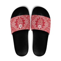 Red Paisley Slide Sandals Skull Gangster - Wonder Print Shop