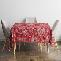 Red Paisley Tablecloth Skull Gangster - Wonder Print Shop