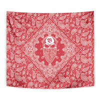 Red Paisley Tapestry Skull Gangster - Wonder Print Shop