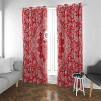 Red Paisley Window Curtain Skull Gangster - Wonder Print Shop