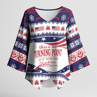 This is The Turning Point Kimono Sleeve Blouse Patriotic American - Wonder Print Shop