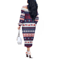 This is The Turning Point Off The Shoulder Long Sleeve Dress Patriotic American - Wonder Print Shop