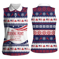 This is The Turning Point Women Sleeveless Polo Shirt Patriotic American - Wonder Print Shop