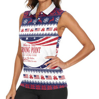This is The Turning Point Women Sleeveless Polo Shirt Patriotic American - Wonder Print Shop