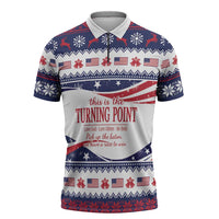 This is The Turning Point Zipper Polo Shirt Patriotic American - Wonder Print Shop