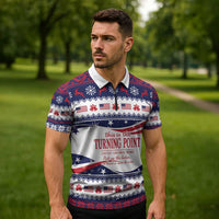 This is The Turning Point Zipper Polo Shirt Patriotic American - Wonder Print Shop