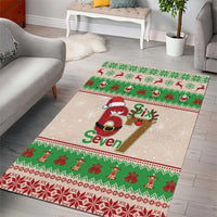 Funny Six Seven Meme Christmas Area Rug Santa Says 6 7 - Wonder Print Shop