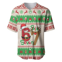 Funny Six Seven Meme Christmas Baseball Jersey Santa Says 6 7 - Wonder Print Shop