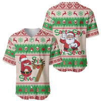 Funny Six Seven Meme Christmas Baseball Jersey Santa Says 6 7 - Wonder Print Shop