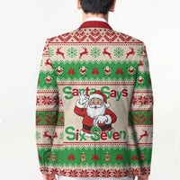 Funny Six Seven Meme Christmas Blazer Santa Says 6 7 - Wonder Print Shop