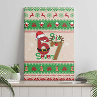 Funny Six Seven Meme Christmas Canvas Wall Art Santa Says 6 7 - Wonder Print Shop