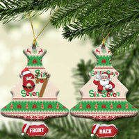Funny Six Seven Meme Christmas Ceramic Ornament Santa Says 6 7 - Wonder Print Shop