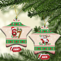 Funny Six Seven Meme Christmas Ceramic Ornament Santa Says 6 7 - Wonder Print Shop