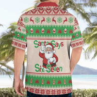 Funny Six Seven Meme Christmas Hawaiian Shirt Santa Says 6 7 - Wonder Print Shop