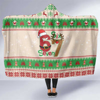 Funny Six Seven Meme Christmas Hooded Blanket Santa Says 6 7 - Wonder Print Shop
