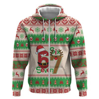 Funny Six Seven Meme Christmas Hoodie Santa Says 6 7 - Wonder Print Shop