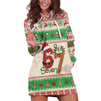 Funny Six Seven Meme Christmas Hoodie Dress Santa Says 6 7 - Wonder Print Shop