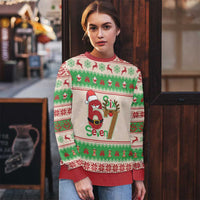 Funny Six Seven Meme Christmas Ugly Christmas Sweater Santa Says 6 7 - Wonder Print Shop
