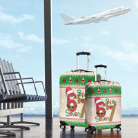 Funny Six Seven Meme Christmas Luggage Cover Santa Says 6 7 - Wonder Print Shop