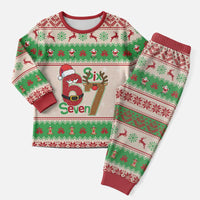 Funny Six Seven Meme Christmas Pajama Set Santa Says 6 7 - Wonder Print Shop