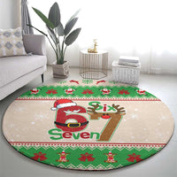 Funny Six Seven Meme Christmas Round Carpet Santa Says 6 7 - Wonder Print Shop