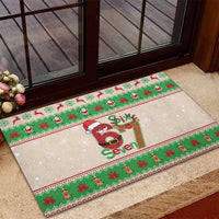 Funny Six Seven Meme Christmas Rubber Doormat Santa Says 6 7 - Wonder Print Shop