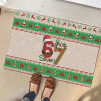 Funny Six Seven Meme Christmas Rubber Doormat Santa Says 6 7 - Wonder Print Shop