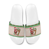 Funny Six Seven Meme Christmas Slide Sandals Santa Says 6 7 - Wonder Print Shop